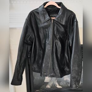 Wilsons Black Leather Jacket for Men XL